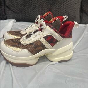 Michael Kors White/Cream and Red Sneakers size 9 women platforms